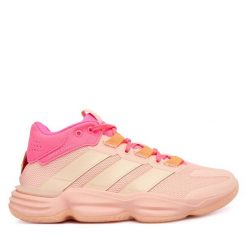 Buty halowe adidas. Czerwone obuwie sportowe Adidas, bez zapięcia. Za 479.99 zł.