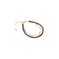 Bransoletka Granat Łańcuszek złoto. Czerwone bransoletki Brazi druse jewelry, z granatem, złote. Za 112.00 zł.