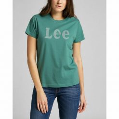 LEE TEE DAMSKI T-SHIRT EVERGREEN L43DEHO 112140088. T-shirty Lee, l, bez wzorów, bez kołnierzyka, bez ramiączek. W wyprzedaży za 49.99 zł.