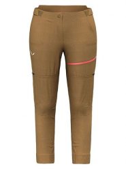 Salewa Spodnie kolarskie Zipp-Off "Vento Hemp/Durastretch" w kolorze jasnobrązowym rozmiar: 36. Brązowe spodnie dresowe Salewa, bez wzorów. Za 303.78 zł.