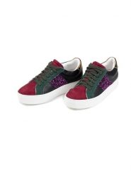 Anna Morellini Skórzane sneakersy "Torecia" w kolorze czarno-czerwonym rozmiar: 41. Czarne trampki Anna Morellini, bez wzorów, bez zapięcia. Za 319.88 zł.