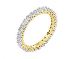 Pierścionek z żółtego złota z brylantami laboratoryjnymi - Eternity - 0,93 ct - próba 585. Żółte pierścionki Apart, z brylantem, złote. Za 4,990.00 zł.
