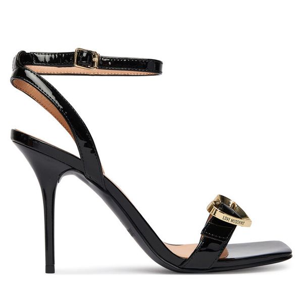 Sandały LOVE MOSCHINO. Czarne sandały Love Moschino, bez wzorów, bez obcasa, na szpilce, bez zapięcia. Za 721.99 zł.