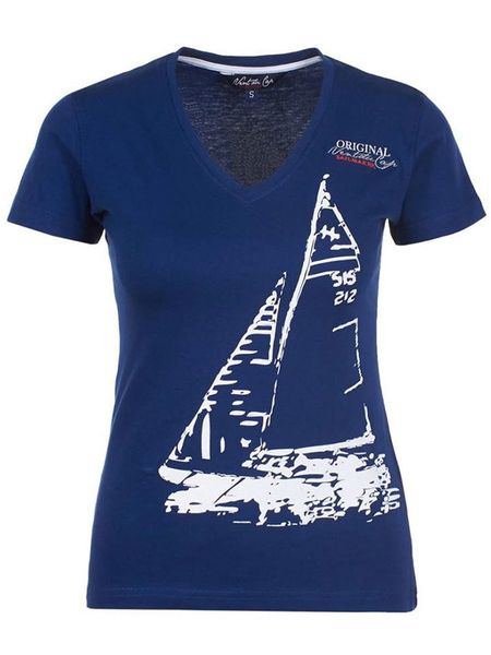 Vent du Cap Koszulka "Adrio" w kolorze granatowym rozmiar: M. Niebieskie bluzki Vent du Cap, m, bez wzorów, z bawełny, bez kołnierzyka, bez ramiączek. Za 60.95 zł.