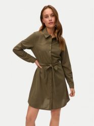 Vero Moda Sukienka koszulowa Elly 10334288 Zielony Regular Fit. Zielone sukienki Vero Moda, xs, bez wzorów, z syntetyku, bez kołnierzyka, bez ramiączek, koszulowe. Za 199.99 zł.