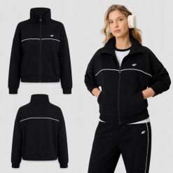 BLUZA DAMSKA DRESOWA 4F SPORTOWA TRENINGOWA NA CO DZIEŃ KOLOR CZARNY. Czarne bluzy 4f, l, bez wzorów, z bawełny, bez kaptura. Za 132.85 zł.