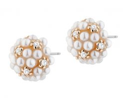 Kolczyki z mosiądzu pozłacane z cyrkoniami i perłami. Kolczyki Artelioni, z cyrkonią, pozłacane. Za 89.00 zł.