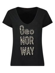 Geographical Norway Koszulka "Jaelle" w kolorze czarnym rozmiar: XL. Czarne bluzki Geographical Norway, xl, bez wzorów, bez kołnierzyka, bez ramiączek. Za 32.67 zł.