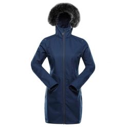 Płaszcz damski softshellowy z futerkiem Alpine Pro Ibora. Niebieskie płaszcze Alpine Pro, bez wzorów, z softshellu, bez kaptura. W wyprzedaży za 629.00 zł.