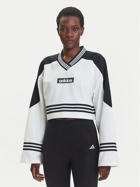 Adidas Bluza Blocking JX7597 Biały Loose Fit. Białe bluzy Adidas, m, bez wzorów, z bawełny, bez kaptura. Za 309.99 zł.