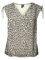 Vero Moda Top w kolorze beżowym rozmiar: XL. Brązowe topy Vero Moda, xl, bez wzorów, bez kołnierzyka, bez ramiączek. Za 30.71 zł.