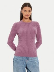 Gant Sweter 4800100 Różowy Slim Fit. Czerwone swetry GANT, s, bez wzorów, z bawełny, bez ramiączek. Za 619.99 zł.