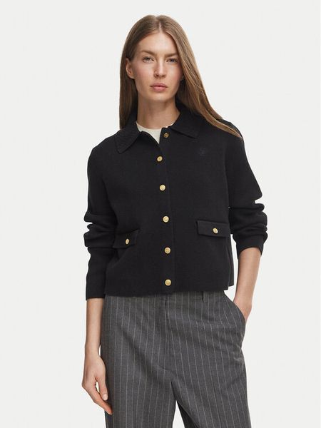 Tommy Hilfiger Kardigan WW0WW51426 Czarny Regular Fit. Czarne kardigany TOMMY HILFIGER, xl, bez wzorów, z bawełny. Za 849.99 zł.