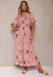 Ciemnoróżowa Sukienka Namsilone. Czerwone sukienki Renee, l, bez wzorów, eleganckie, bez kołnierzyka, bez ramiączek, mini. Za 29.99 zł.