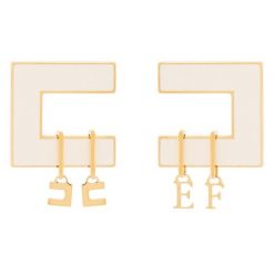 Kolczyki Elisabetta Franchi. Białe kolczyki Elisabetta Franchi. Za 729.99 zł.