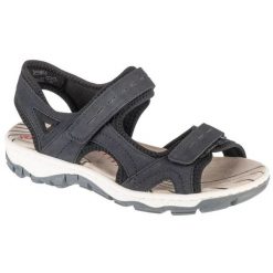 Sandały Rieker Sandals 68866-14 niebieskie. Niebieskie sandały bez wzorów, z gumy, z otwartym noskiem, bez obcasa, bez zapięcia. Za 388.97 zł.