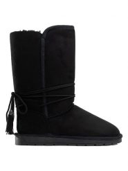 ISLAND BOOT Kozaki zimowe "Hoshy" w kolorze czarnym rozmiar: 39. Czarne kozaki Island Boot, na zimę, z materiału, bez obcasa, bez zapięcia. Za 159.59 zł.