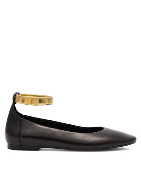 Gino Rossi Baleriny ROSLIN-SLT569P-19 Czarny. Czarne baleriny Gino Rossi, bez wzorów, ze skóry, bez obcasa. Za 349.99 zł.