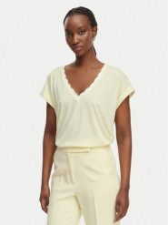 Morgan Bluzka 261-DIANA Żółty Regular Fit. Żółte bluzki Morgan, xs, bez wzorów, z syntetyku, bez kołnierzyka, bez ramiączek. Za 149.99 zł.