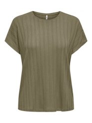 ONLY Koszulka w kolorze khaki rozmiar: S. Brązowe bluzki Only, s, bez wzorów, bez kołnierzyka, bez ramiączek. Za 60.99 zł.