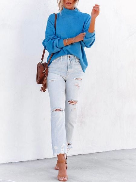 LA Angels Sweter w kolorze niebieskim rozmiar: S. Niebieskie swetry LA Angels, s, bez wzorów, bez ramiączek. Za 217.53 zł.