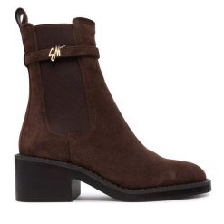 Botki Steve Madden. Brązowe botki Steve Madden, bez wzorów, bez obcasa, na słupku, bez zapięcia. Za 729.99 zł.