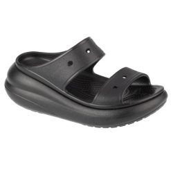 Sandały Crocs Classic Crush Z Kapciami Damskie. Czarne sandały Crocs, bez wzorów, z materiału, bez obcasa, bez zapięcia. Za 301.00 zł.