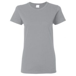 Damska Koszulka T-shirt Krótki Rękaw Top. Szare t-shirty GILDAN, l, bez wzorów, bez kołnierzyka, bez ramiączek. Za 47.99 zł.