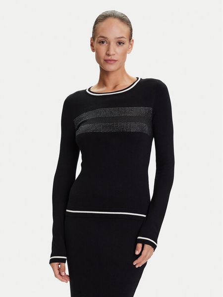 Liu Jo Sport Sweter TF5209 MS49I Czarny Regular Fit. Czarne swetry Liu Jo Sport, xl, bez wzorów, z wiskozy, bez ramiączek. Za 719.99 zł.