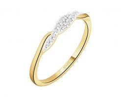 Pierścionek z żółtego złota z diamentami - 0,06 ct - próba 585. Żółte pierścionki Apart, z diamentem, złote. Za 2,990.00 zł.