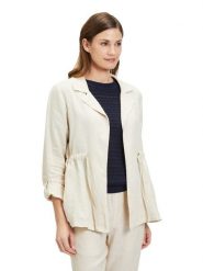 CARTOON Lniana kurtka przejściowa w kolorze kremowym rozmiar: 40. Brązowe kurtki Cartoon, bez wzorów, ze lnu, bez kaptura. Za 165.99 zł.