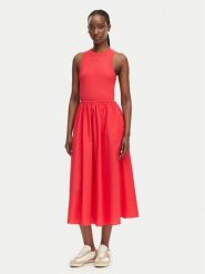 Tommy Jeans Sukienka letnia DW0DW22593 Czerwony Regular Fit. Czerwone sukienki Tommy Jeans, na lato, xl, bez wzorów, z bawełny, bez kołnierzyka, bez ramiączek. Za 409.99 zł.