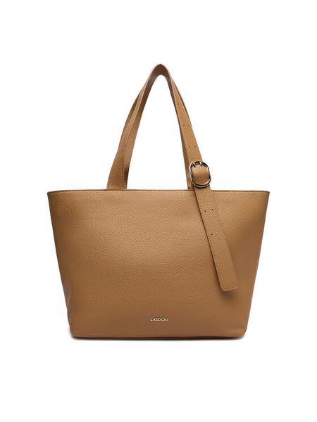 Lasocki Torebka C-LSK-L-012-08 Beżowy. Brązowe shopper Lasocki, bez wzorów, z materiału, bez dodatków. Za 199.99 zł.
