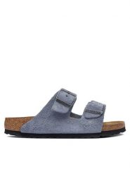 Birkenstock Klapki Arizona 1032694 Niebieski. Niebieskie klapki Birkenstock, bez wzorów, ze skóry, bez obcasa. Za 549.99 zł.