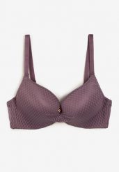 Fioletowy Push-Up Biustonosz Koronkowy na Regulowanych Ramiączkach Lunetia. Fioletowe biustonosze Renee, bez wzorów, z koronki. Za 34.99 zł.