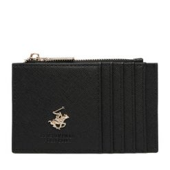 Etui na karty kredytowe Beverly Hills Polo Club. Czarne portfele Beverly Hills Polo Club, bez wzorów. Za 59.99 zł.