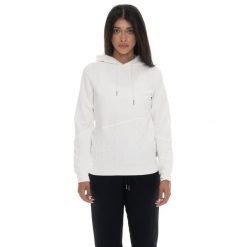 Bluza zimowa Damen z Kapuze zum Überziehen, Leone 1947 Braid-Einsätze. Białe bluzy LEONE 1947 APPAREL, na zimę, bez wzorów, z bawełny, bez kaptura. W wyprzedaży za 144.93 zł.