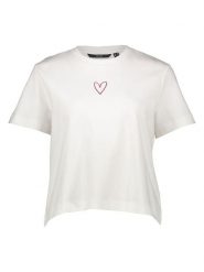 Vero Moda Koszulka w kolorze białym rozmiar: S. Białe bluzki Vero Moda, s, bez wzorów, z bawełny, bez kołnierzyka, bez ramiączek. Za 61.31 zł.