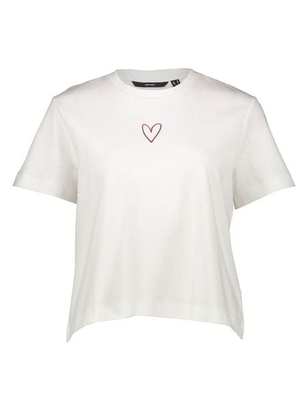 Vero Moda Koszulka w kolorze białym rozmiar: S. Białe bluzki Vero Moda, s, bez wzorów, z bawełny, bez kołnierzyka, bez ramiączek. Za 67.40 zł.