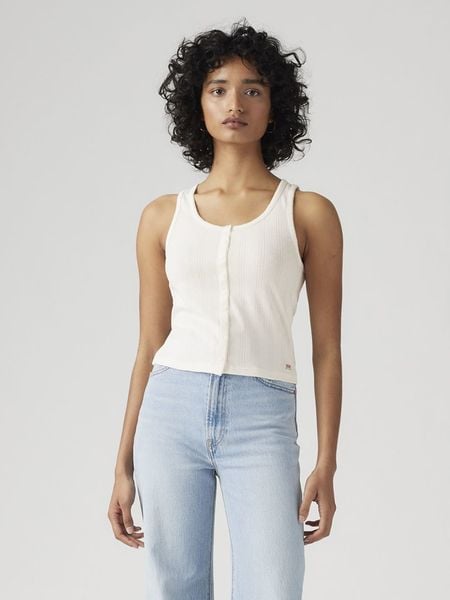 Levi's Top w kolorze białym rozmiar: L. Białe koszulki sportowe Levi's®, bez wzorów, bez ramiączek. Za 77.95 zł.