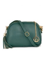 Lia Biassoni Skórzana torebka "Flumendosa" w kolorze zielonym - 23 x 17 x 7 cm rozmiar: onesize. Zielone torby na ramię Lia Biassoni, bez wzorów, z materiału, na ramię, bez dodatków. Za 262.91 zł.