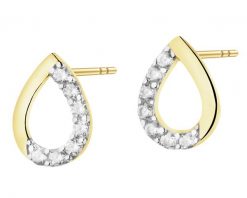 Złote kolczyki z cyrkoniami - łezki. Żółte kolczyki Apart, z cyrkonią, złote. Za 599.00 zł.