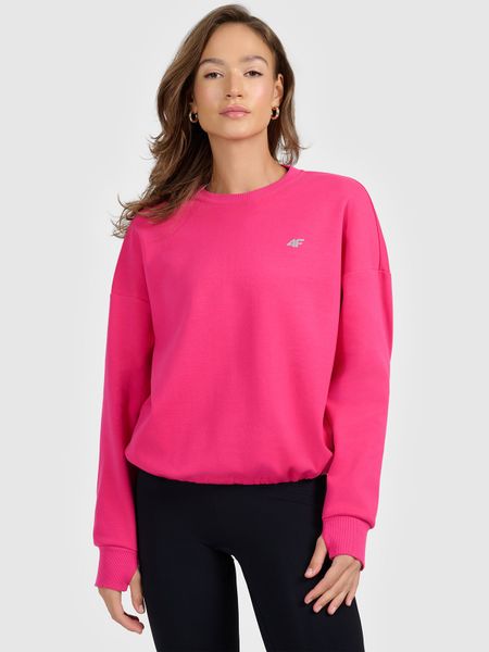 4F Bluza dresowa nierozpinana bez kaptura damska - różowa M. Czerwone bluzy 4f, m, bez wzorów, z dresówki, bez kaptura. Za 189.99 zł.