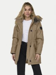 ONLY Parka Iris 15304625 Brązowy Regular Fit. Brązowe parki Only, s, z syntetyku, bez kaptura. Za 169.99 zł.