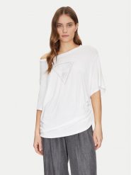 Guess T-Shirt E4GI00 K68D2 Biały Regular Fit. Białe t-shirty Guess, m, z aplikacjami, z wiskozy, bez kołnierzyka, bez ramiączek. Za 99.99 zł.