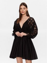 Iconique Sukienka letnia IC23 019 Czarny Regular Fit. Czarne sukienki Iconique, na lato, m, bez wzorów, z bawełny, bez kołnierzyka, bez ramiączek. Za 339.99 zł.