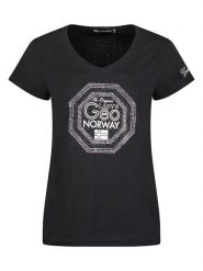 Geographical Norway Koszulka "Jocto" w kolorze czarnym rozmiar: XL. Czarne bluzki Geographical Norway, xl, bez wzorów, z bawełny, bez kołnierzyka, bez ramiączek. Za 70.74 zł.