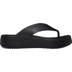 Japonki damskie Crocs C4617. Czarne klapki Crocs, bez wzorów, z materiału, bez obcasa. Za 299.00 zł.