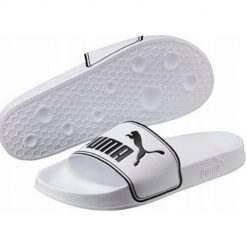 Klapki Sportowe Puma Leadcat. Białe klapki Puma, bez wzorów, z materiału, bez obcasa. Za 91.00 zł.