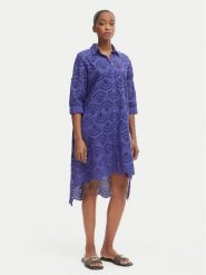 Iconique Sukienka letnia Ella IC26-082 Fioletowy Relaxed Fit. Fioletowe sukienki Iconique, na lato, l, bez wzorów, z bawełny, bez kołnierzyka, bez ramiączek. Za 519.99 zł.